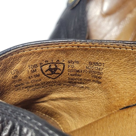 ARIAT Santa Cruz Black Leather Mules Slip On Clogs Women's Size 10B - Picture 8 of 9